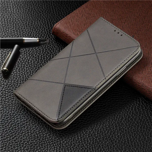 Серый Flip Case For Huawei Y5 Y6 Pro Y7 Prime Y9 Prime Honor 7A Pro 7C 8A 8S 9X 10i Lite PU Leather Wallet Cover Coque Case - Цвет: Серый