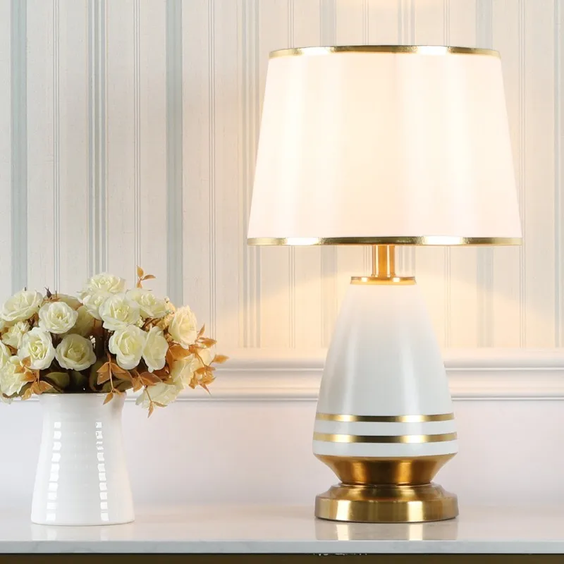 

SAROK Table Lamp White Ceramic Contemporary Design Desk Light Home LED Decorative For Living Room Office Bedroom