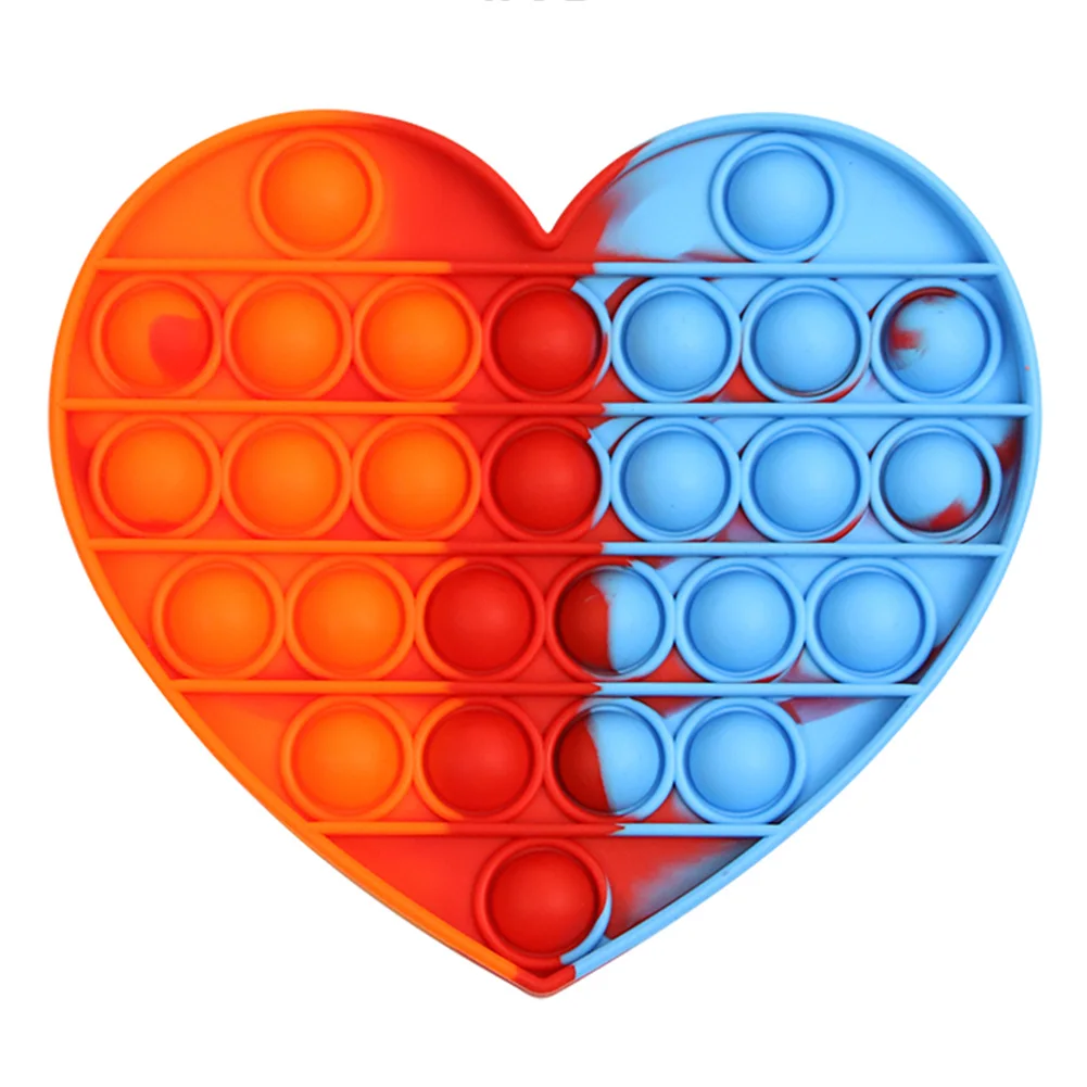 

Heart Shaped Push Pop Bubble Fidget Sensory Toy Silicone Stress Relief Toys Children Adult Antistress Toys for Children Gifts