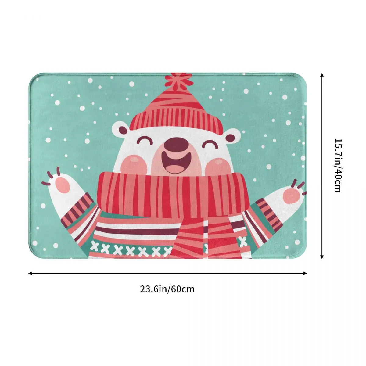 Коврики для дверей Рождественский милый коврик с белым медведем входа в