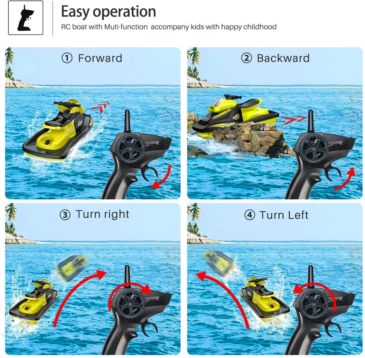 Скоростная лодка 2 4G RC лодки 10 км/ч высокоскоростная гоночная двухмоторная