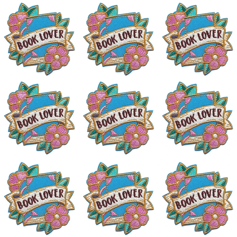 

10Pcs Flower Embroidery Patches For T-Shirt Iron On Appliques Clothes Jeans Stickers Badges Letters Book Love Patch Decorate DIY