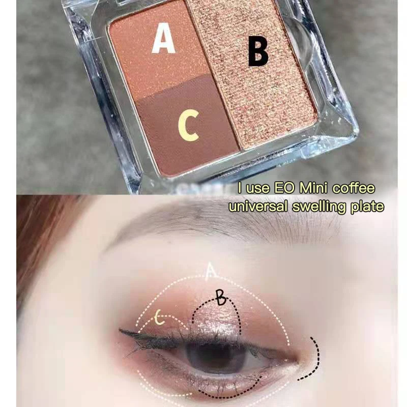 

Eyeshadow Palette shimmer Matte Earth Transparent Grid Mashed Mini Portable Potato Eyeshadow Waterproof Eye Makeup TSLM1