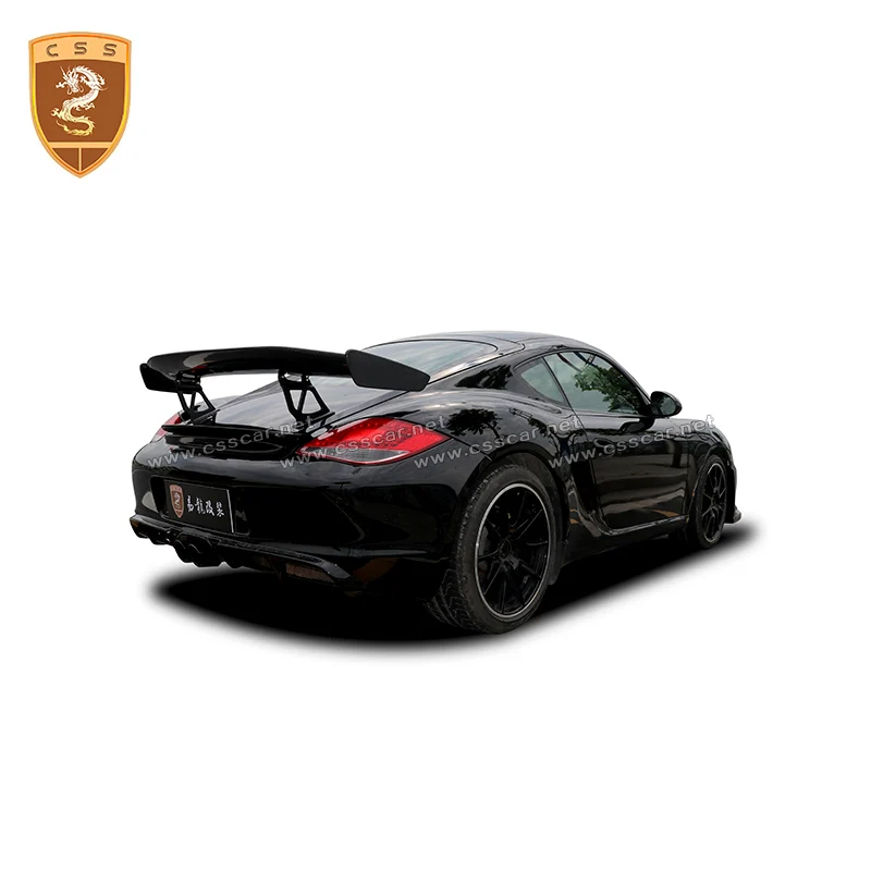 Fit for Porsche Boxster Cayman 987 09-12 FRP front bumper rear diffuser rear spoiler wings Car body kit GT4 style