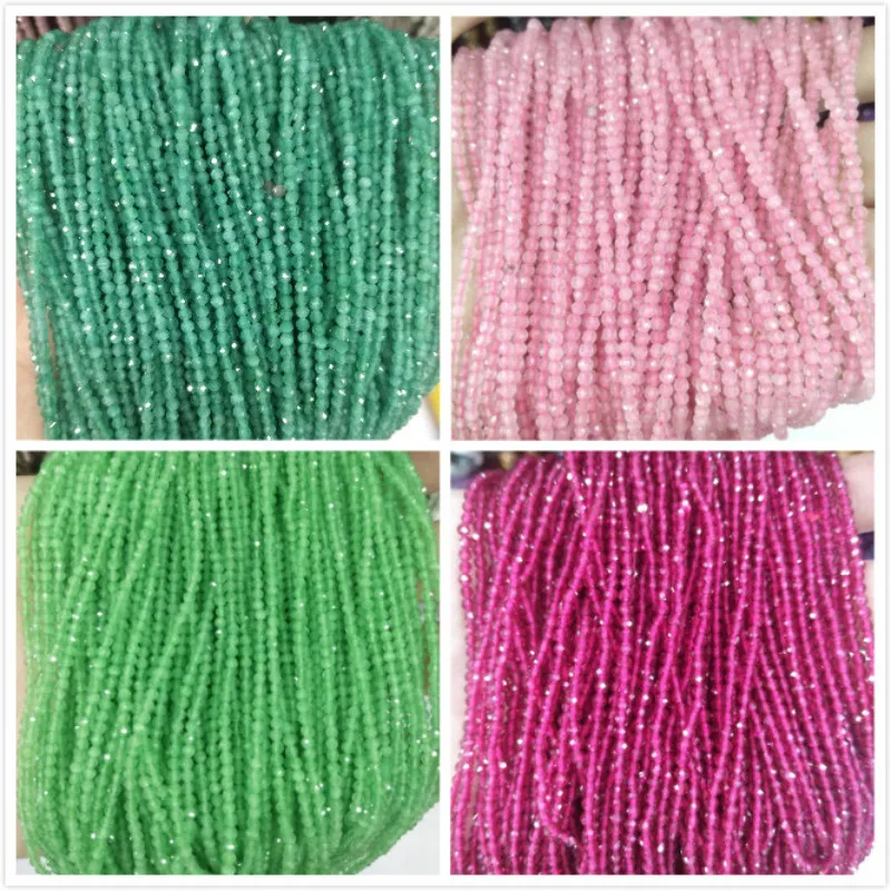 Граненые бусины из натурального камня 2 мм искусственные драгоценные камни