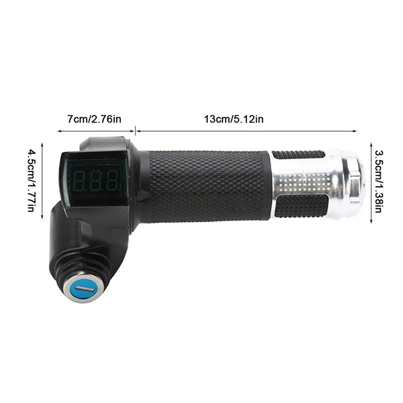 

Universal Electric Bicycle Scooter Wire Twist Throttle Grip with LCD Battery Voltage Display Key Knock