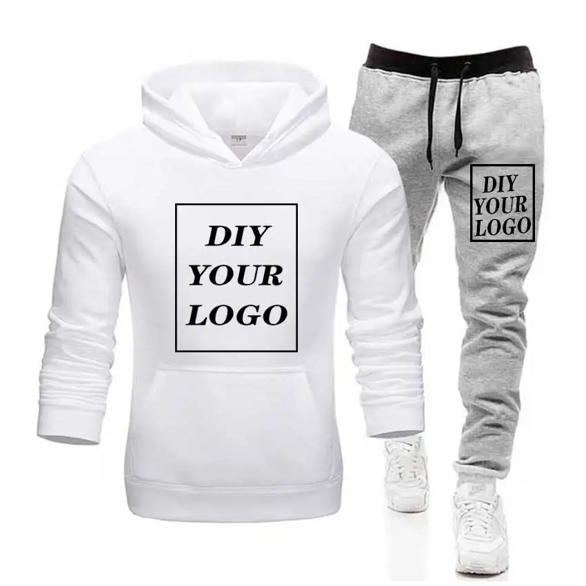 custom logo Print Толстовки и штаны с принтом логотипа по индивидуальному заказу; плотный свитер; удобная уличная одежда унисекс с логотипом «сделай сам»; Спортивный костюм; Прямая поставка; пуловеры - Цвет: custom logo Print