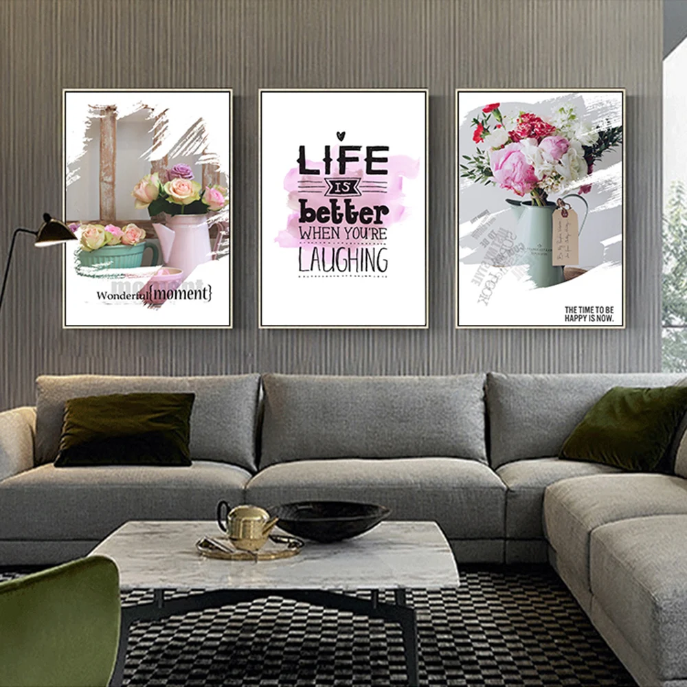 

Colorful Pink Flower Painting Wall Posters And Prints Wall Pictures Kids Room Decor Paintings Wall Decor