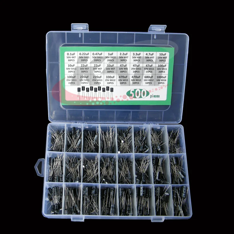 Алюминиевые Электролитические Конденсаторы 500 шт./лот сделай сам 0 1 мкф 240 мкФ 24