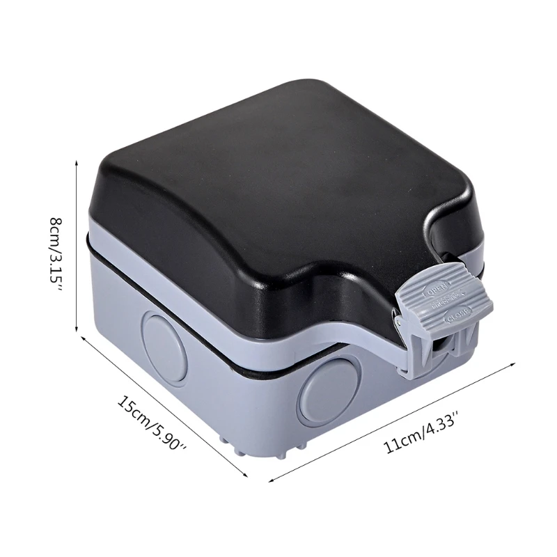 External Outdoor IP66 1 Slot Wall Socket Dustproof Surface-Mounted Protective Contact Weatherproof Adapter with Hinged for | Обустройство