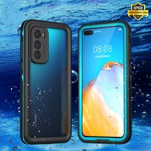 For Huawei  P40 Pro P30 Lite Waterproof Case for Huawei P30 Pro Mate 30 Pro Shockproof Cover for P20 Pro P20 Lite Case Silicone