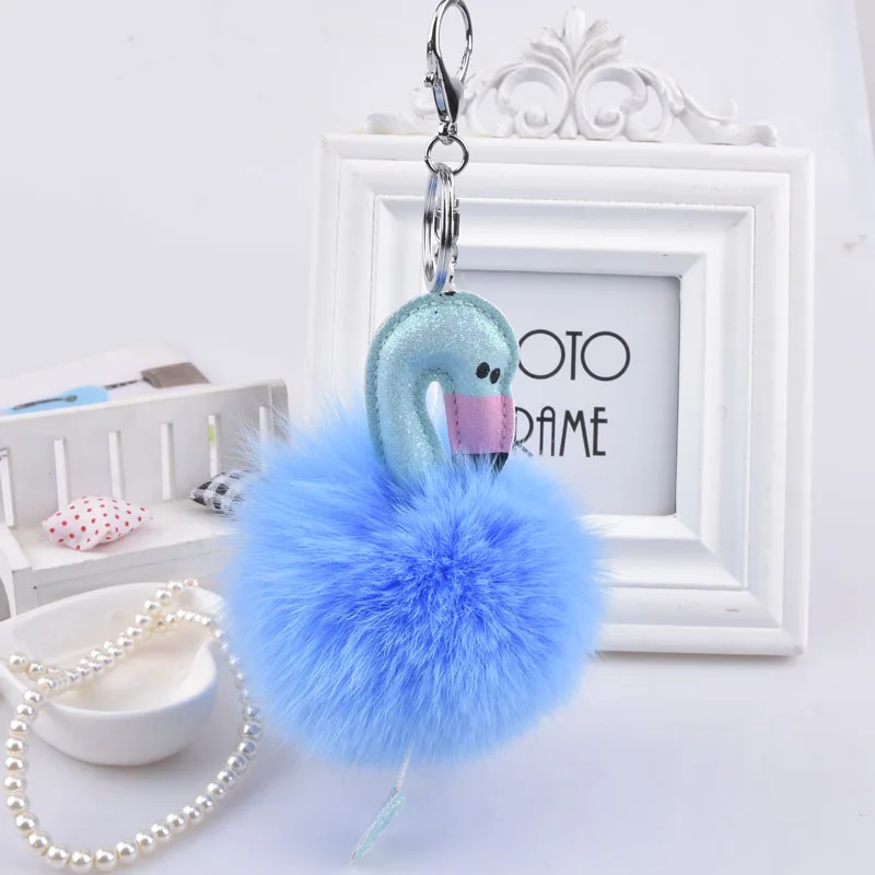 Пушистый брелок для ключей с помпоном из лисьего меха|Брелоки| |