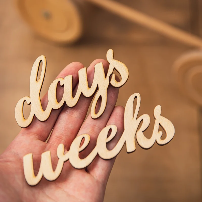 19pcs/lot Baby Milestone Cards Wooden Photography Milestones Memorial Monthly Newborn Commemorativenir Photo Accessories | Мать и ребенок