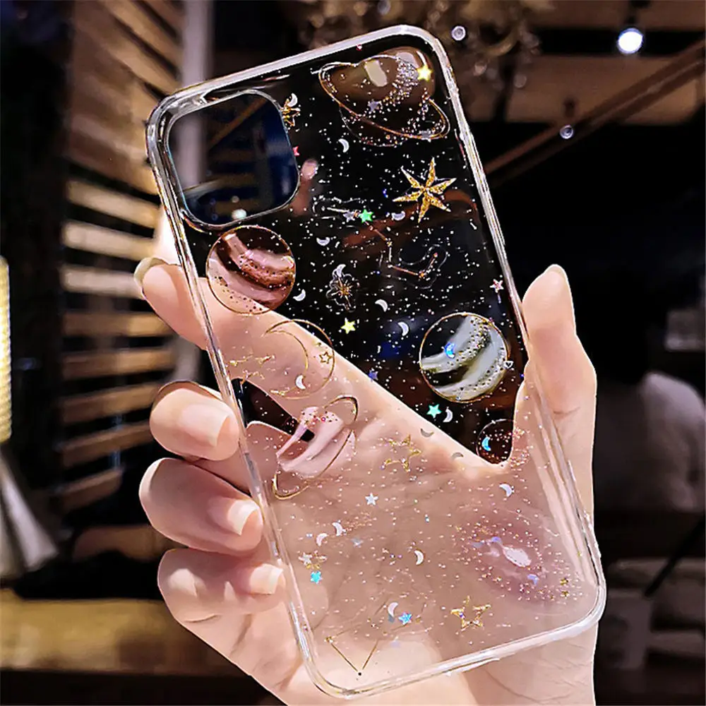 

Glitter Planet Case for Samsung Galaxy A51 A71 A10 A20 A20e A20s A30 A30s A40 A50 A50s A70 A70s A80 A21s A11 A31 A41 M11 Cover