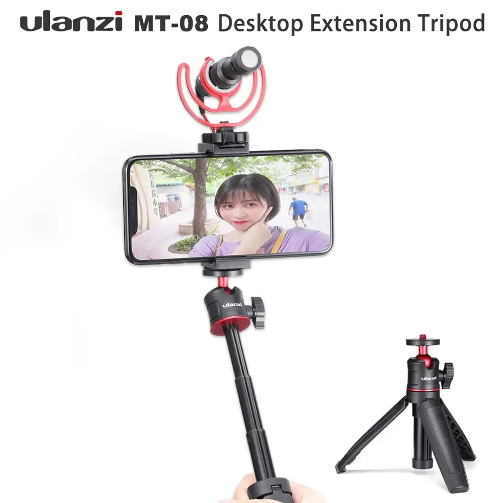 Настольный Штатив Ulanzi с винтом 1/4 для DSLR камер смартфонов со светодиодсветильник