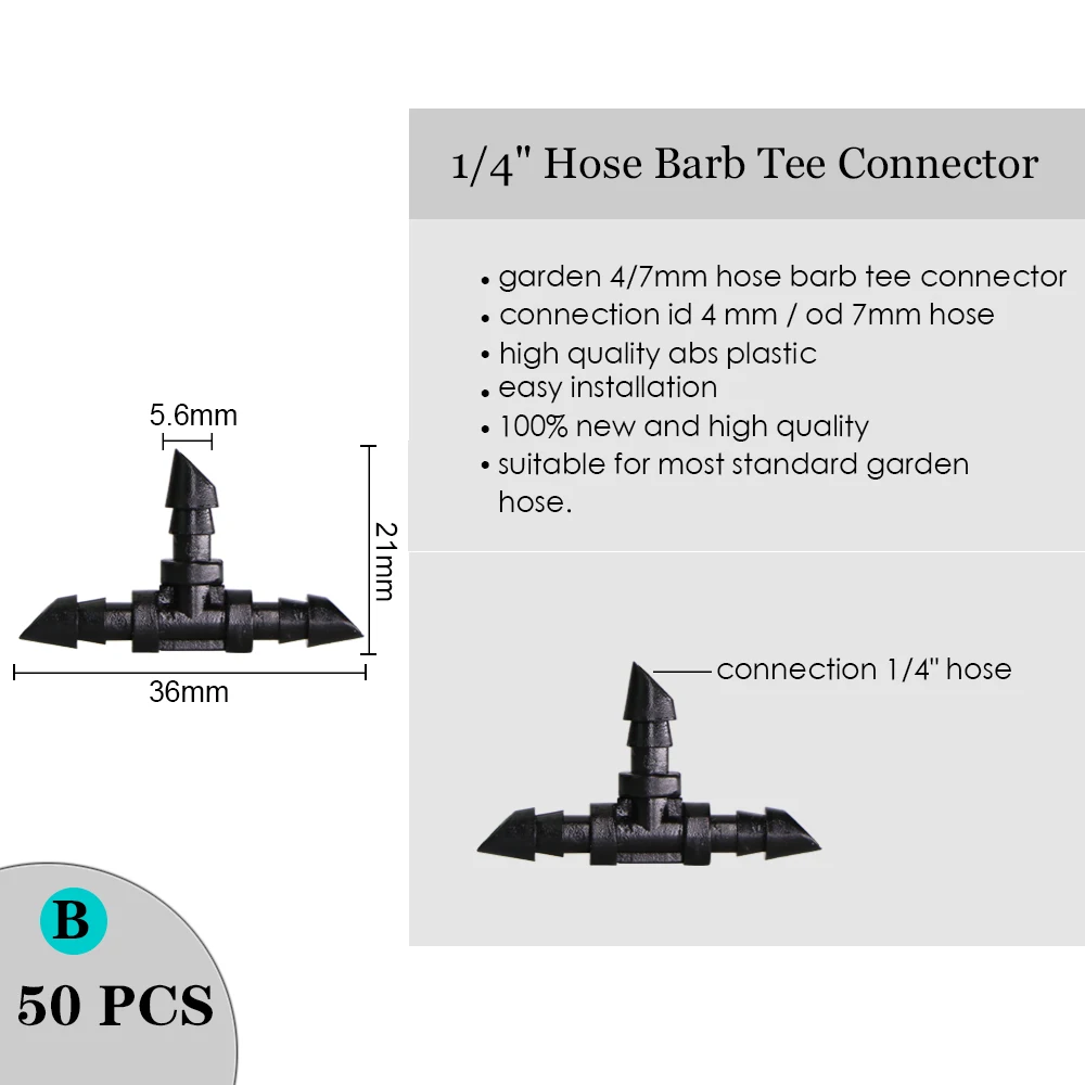 Капельный спринклер для полива 1/4 дюйма тройник с двумя зазубринами коленчатый