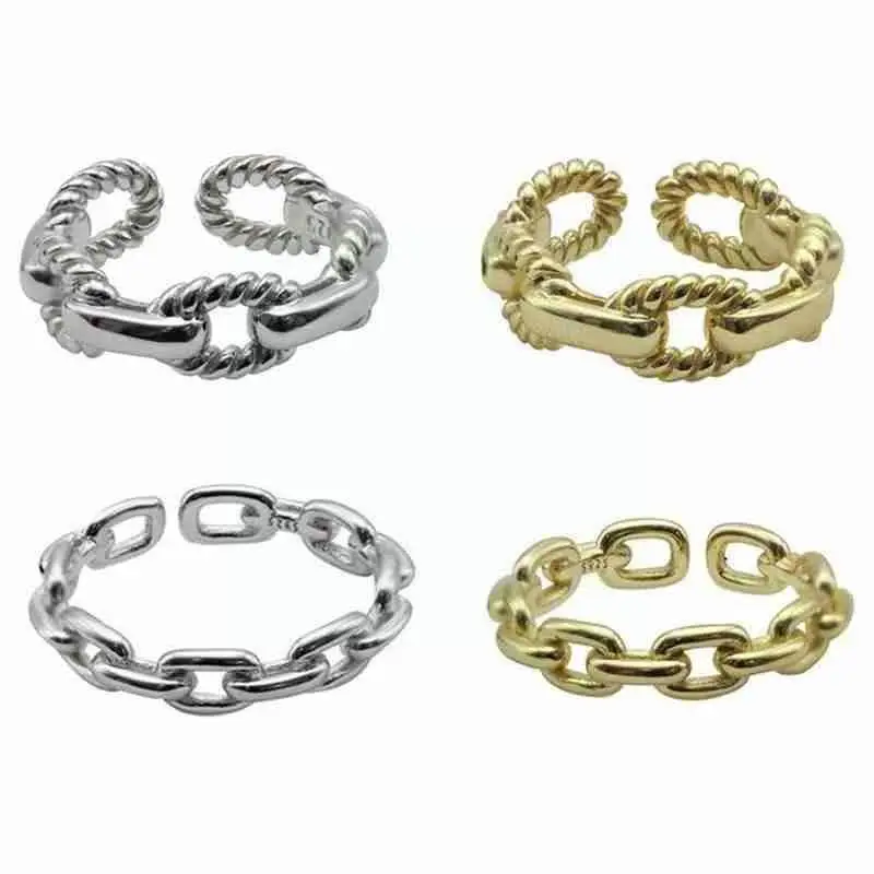 

Gold Color Circular Punk Opening Rings For W omen Joint Anillos Mujer Index For Women Jewelry Buckle Accessories A9V8