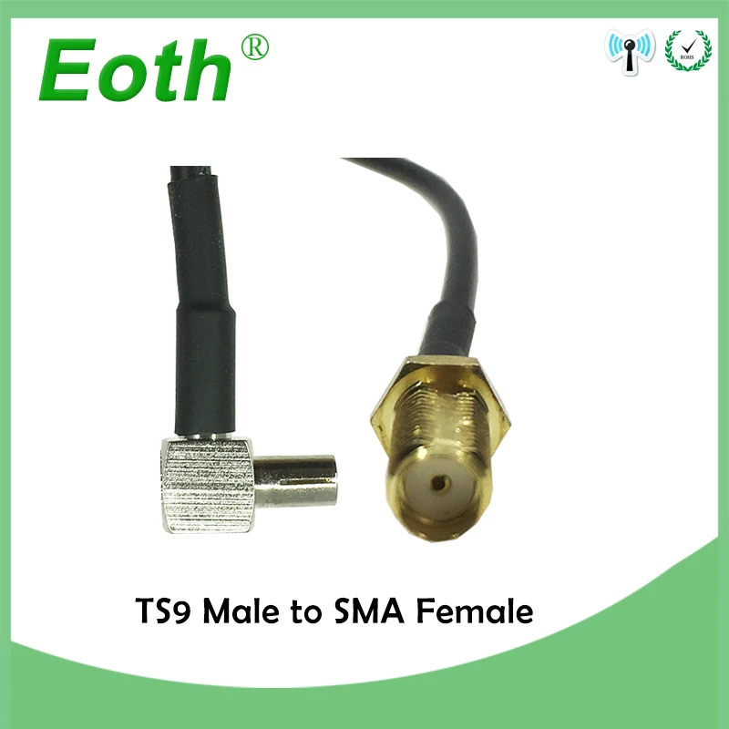 Модемный кабель 3G ZTE 2 шт. IOT TS9 15 см штекер прямого к SMA прямоугольный отрезок RG178