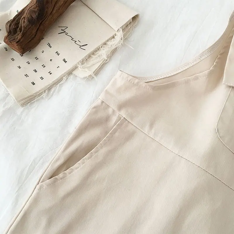 

Jumpsuits Women Solid Simple Cargo Style BF Suspender Trousers Slim Casual Daily Harajuku Students Loose Trendy Vintage Overalls