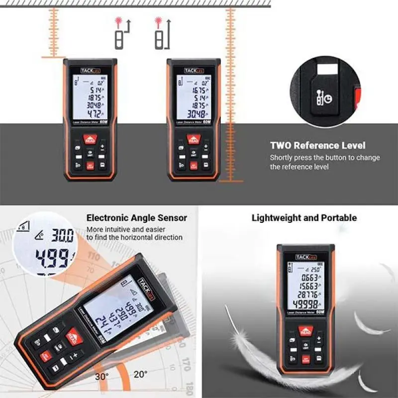

Handheld Classic Laser Measurement Instrument Distance Meter Electronic Roulette Digital Ruler Laser Tape Measure Range Finder