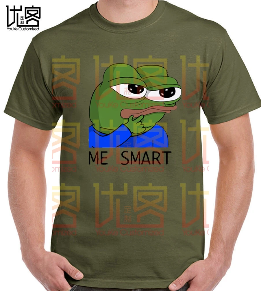 Peppe the frog me smart Футболка pepe meme хит продаж 100% хлопок на заказ Высококачественная