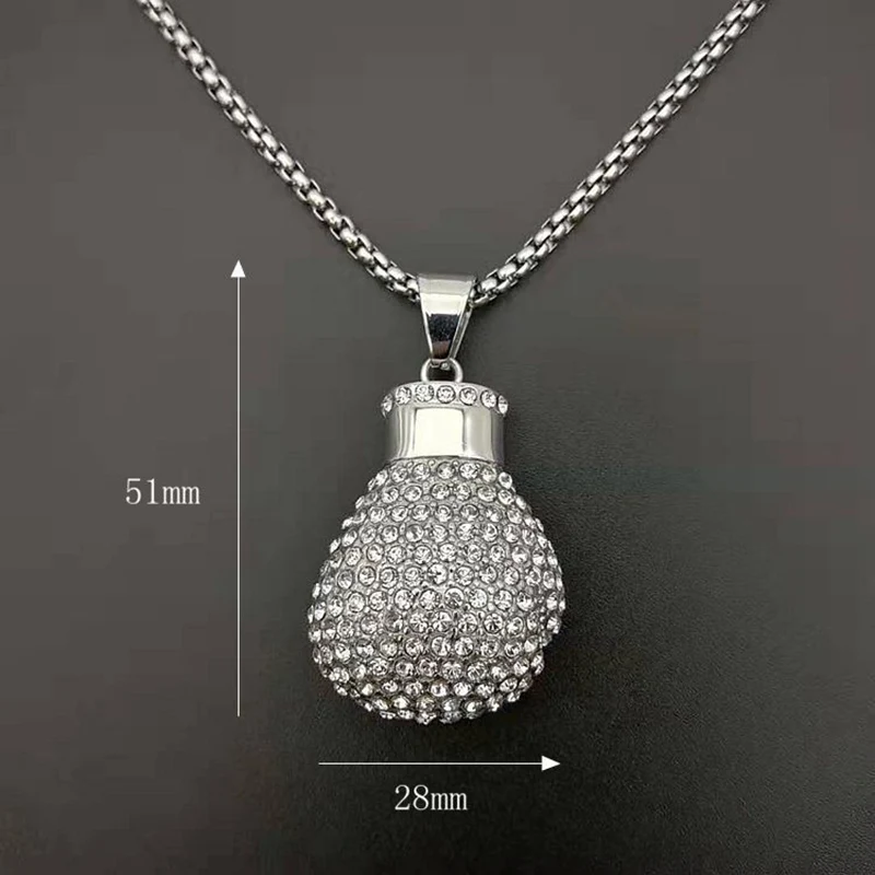 В стиле хип хоп Rock Полный Стразы Bling лед из Нержавеющая сталь Боксёрские перчатки