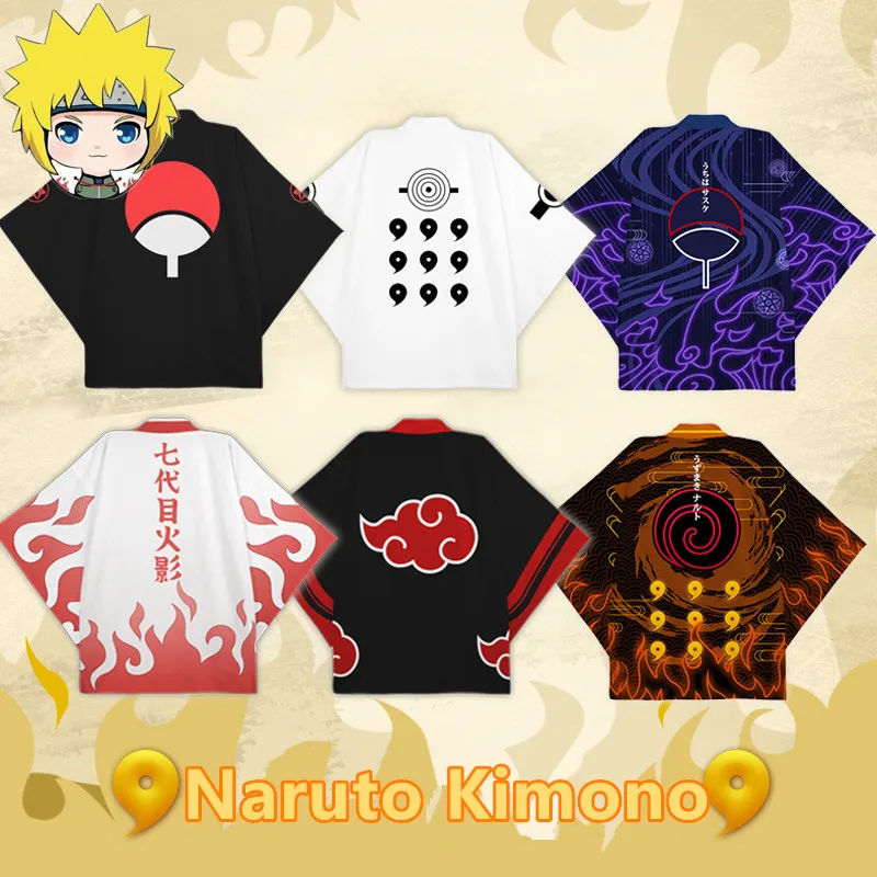 Кимоно Наруто Akatsuki Косплей костюмы ootuki Hagoromo пальто Uchiha Sasuke Солнцезащитная одежда