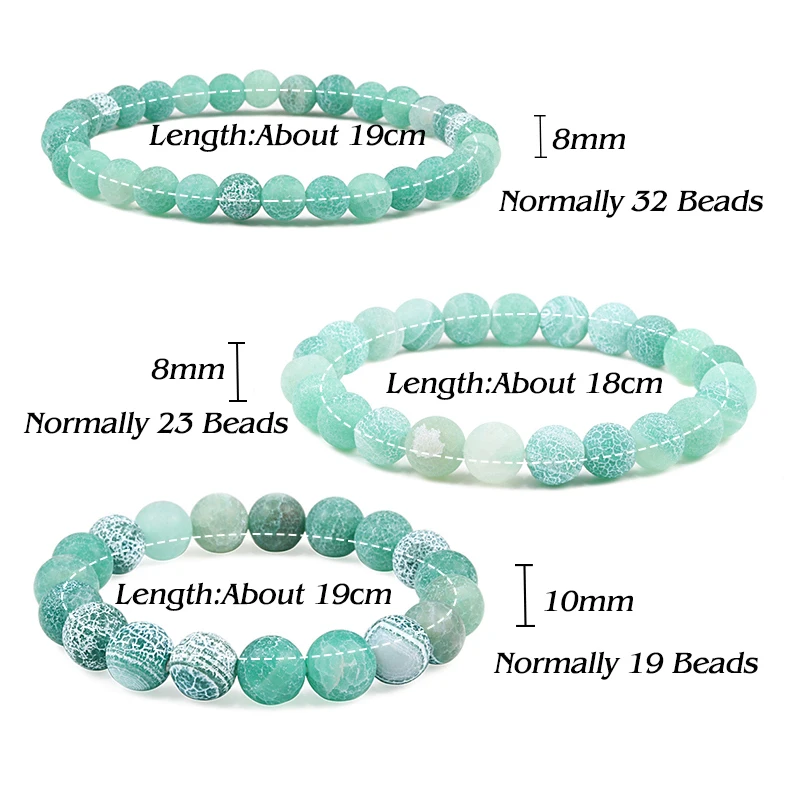

6mm 8mm 10mm Natural Crack Weathered Stone Bracelet Charm Men Chakra Beads Bracelets & Bangles for women Stretch Strand Jewelry