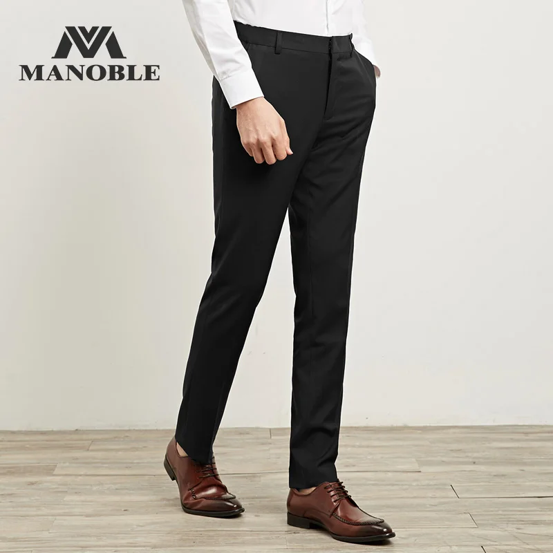 Брюки мужские деловые брендовые модные прямые штаны для встреч черные | Мужская