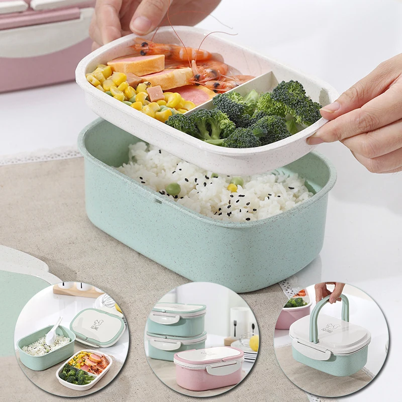 Двухслойный изолированный Ланч бокс для детей портативный герметичный школы и