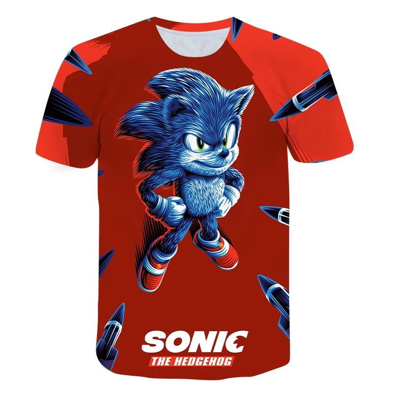 

Baby Boys Sonic T-Shirts New Summer Children Short Sleeve Anime t-shirt Kids Cartoon Print Girl Tops Harajuku Children's Clothes