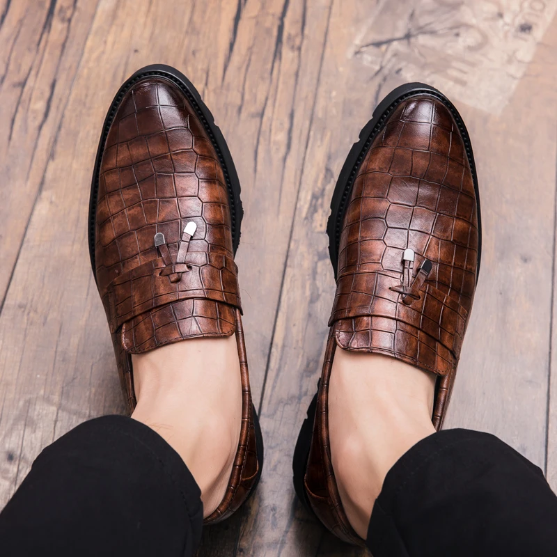 Модная мужская деловая модельная обувь увеличивающая рост на 4 см. Мужская