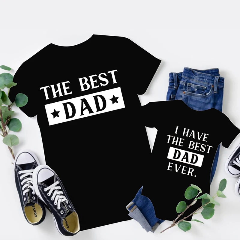 Fmaily-camisetas a juego para ni&ntilde;os, ropa divertida de padre, hija, hijo, el mejor pap&aacute; que tengo, el mejor pap&aacute; de la historia, monos de beb&eacute;, regalo para pap&aacute;-3