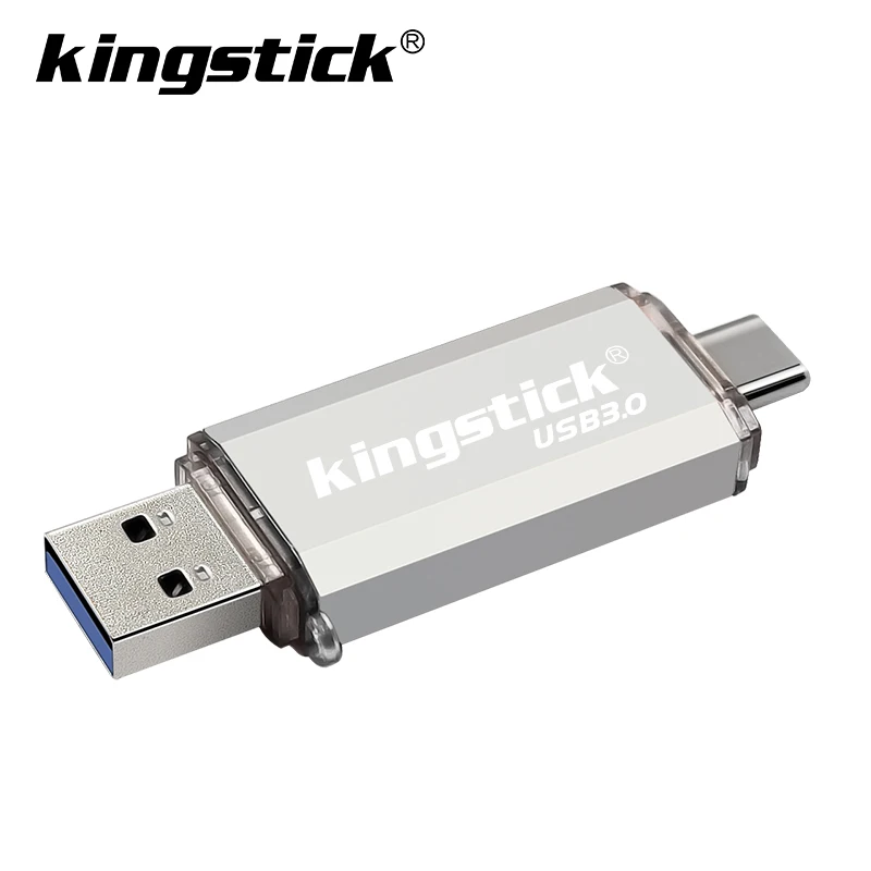 2 в 1 USB 3,0 tick type-C/OTG/Micro USB интерфейс 32 Гб 64 ГБ Usb флеш-накопитель 16 ГБ 128 ГБ флеш-накопитель usb - Цвет: silver