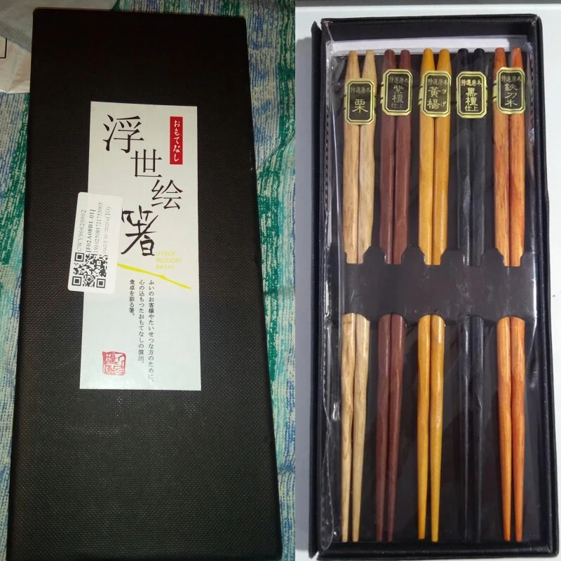 5 пар портативные японские многоразовые палочки из натурального бука|Палочки для