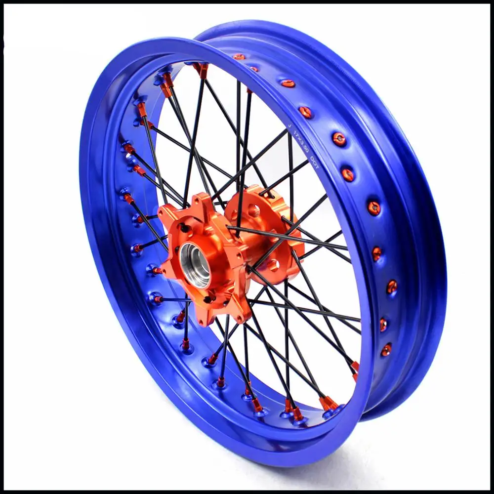 3 5/4 25 Supermoto Wheels Supermotard Rim Набор для KTM SX SXF EXC EXCF XC XCW XCF 125 530 2003 2019 оранжевая ниппельная