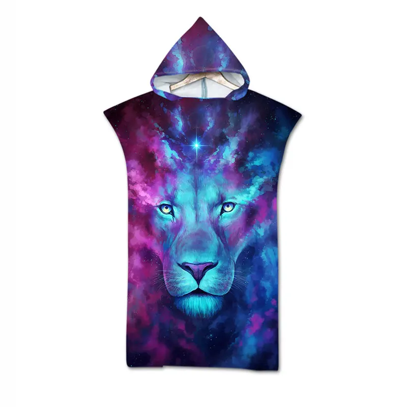 Халат пончо унисекс с капюшоном и 3D принтом животных|Полотенца капюшоном| |