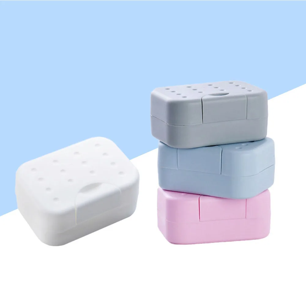 

4pcs Creative Portable Soap Dish Box Case Holder Container Wash Shower Home Shower Bathroom Sealed Soap Case Travel Supplies