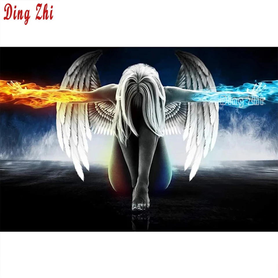 Алмазная живопись Стразы для творчества ангельская женщина огненно-ледяные руки