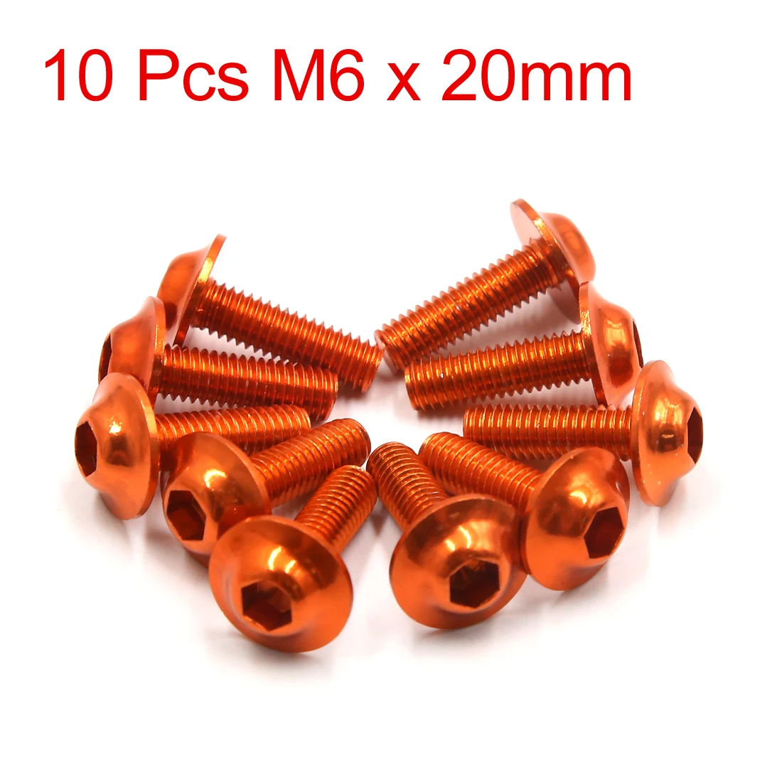 X Autohaux 6/8/10/15/20 шт. M6 x 20 мм оранжевые шестигранные болты для обтекателя номерного