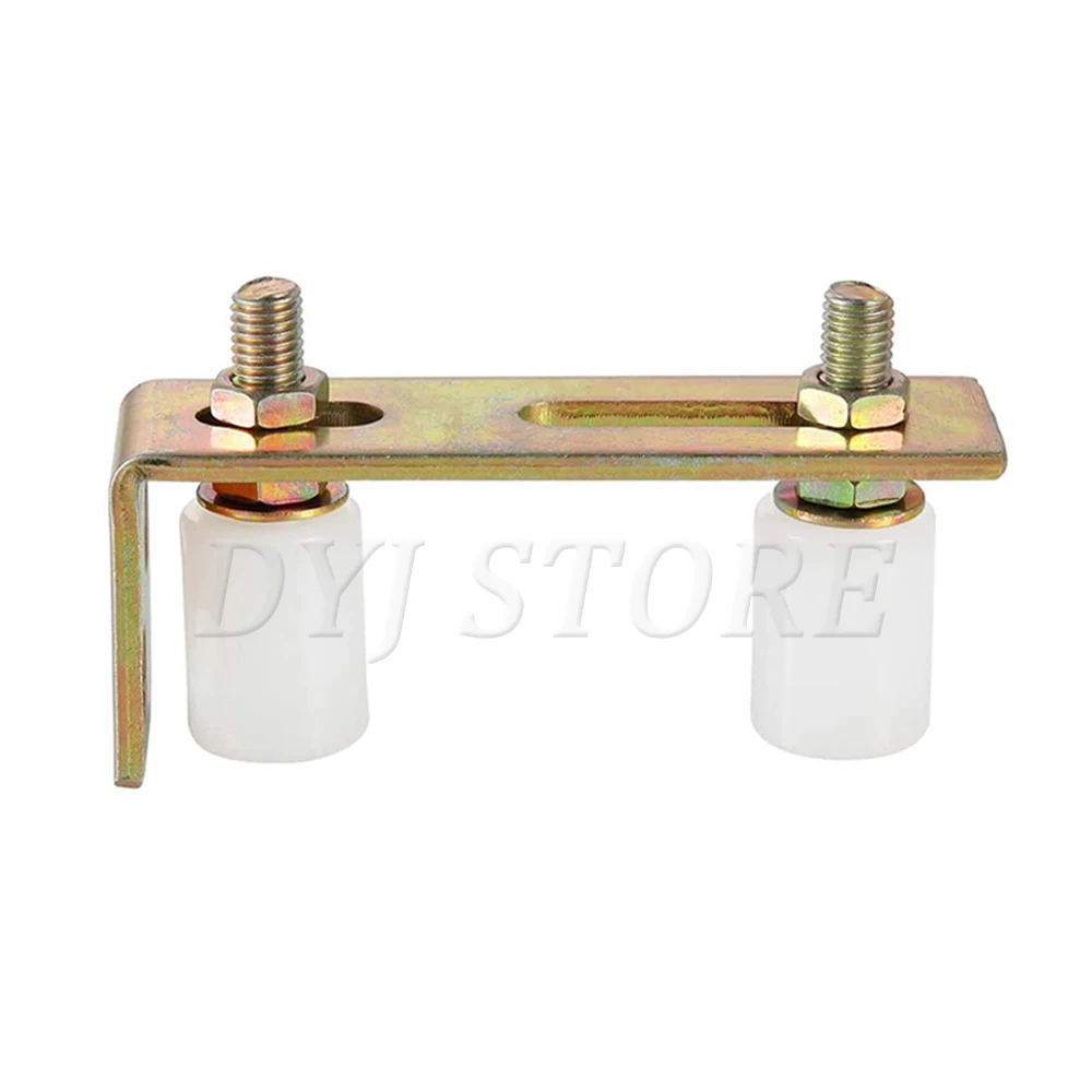 

2 Pack Slide Gate Guide Roller with L Post Bracket, Adjustable Dual Nylon Rollers Gate Assembly Support for Sliding Gates Door