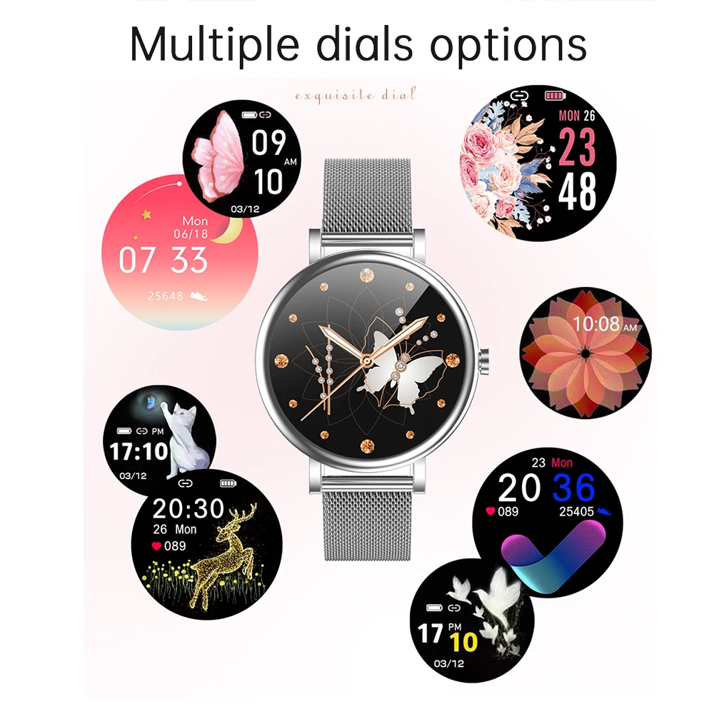 2021 Full Touch Screen Smart Watch Women LW06 IP68 Waterproof Pedometer Heart Rate Sports Smartwatch Fitness Bracelet for Lady