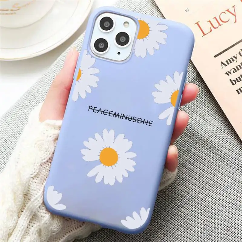 

Luxury Vintage Daisy Lover Flower Phone Case Candy Color Blue for iPhone 11 12 pro XS MAX 8 7 6 6S Plus X 5S SE 2020 XR