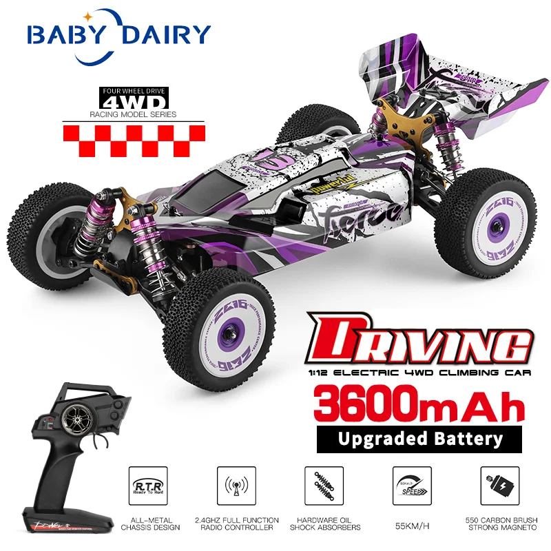 BABY DAIRY New RC Car 2.4G Racing 60KM/H 4WD Electric High Speed Off-Road Drift Remote Control Toys For Children 4wd  1/12 Rc