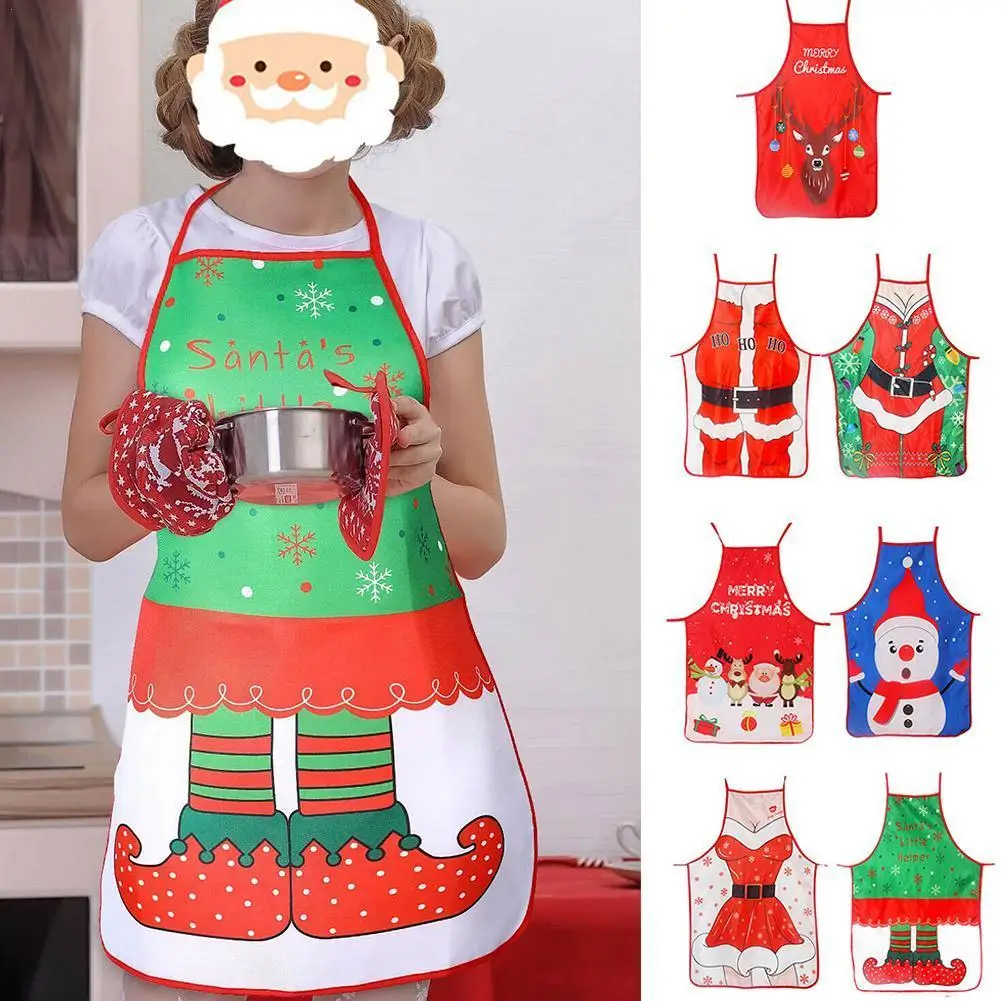 

Cartoon Christmas Apron Merry Christmas Decor for Home Navidad 2021 Christmas Ornaments Santa Claus Xmas Gifts New Year 2022