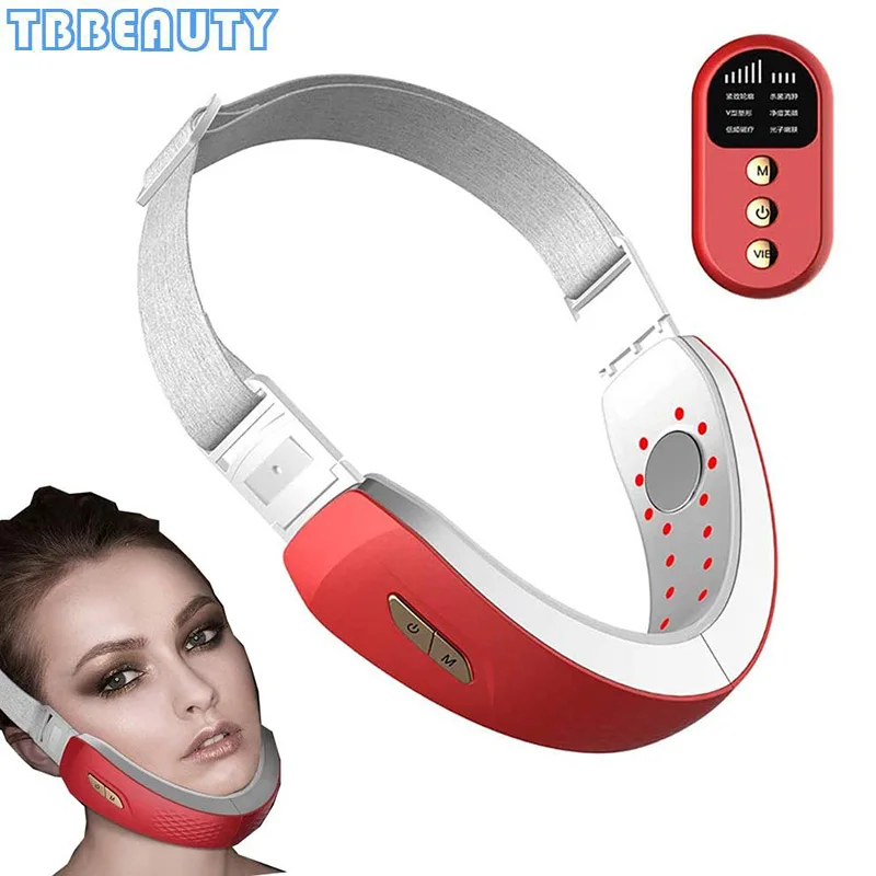 

V-лицевая сторона формируя массажер для лица средство для лифтинга тонкая маска красный Blu-Ray Красота машина подбородка фирмы Поднимите вибр...