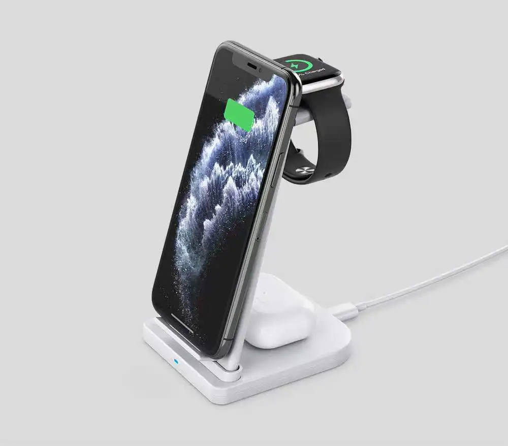 Telefone de Carregamento Fone de Ouvido Suporte de Carregamento Base de Carregamento Adequado para Produtos da Série da Apple Três-em-um Relógio Inteligente é