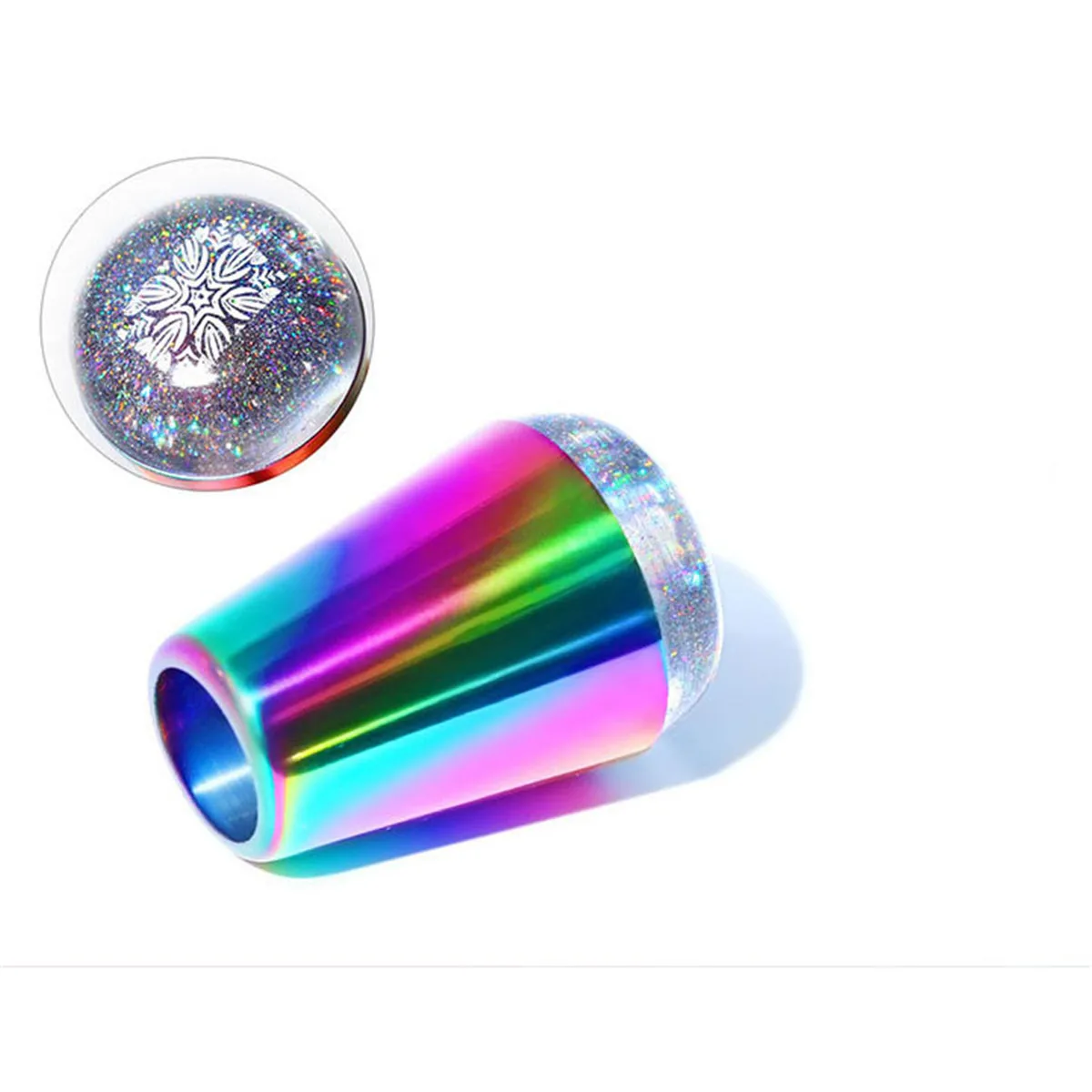 Блестящие прозрачные силиконовые штампы для ногтей с ручкой русалка - купить по