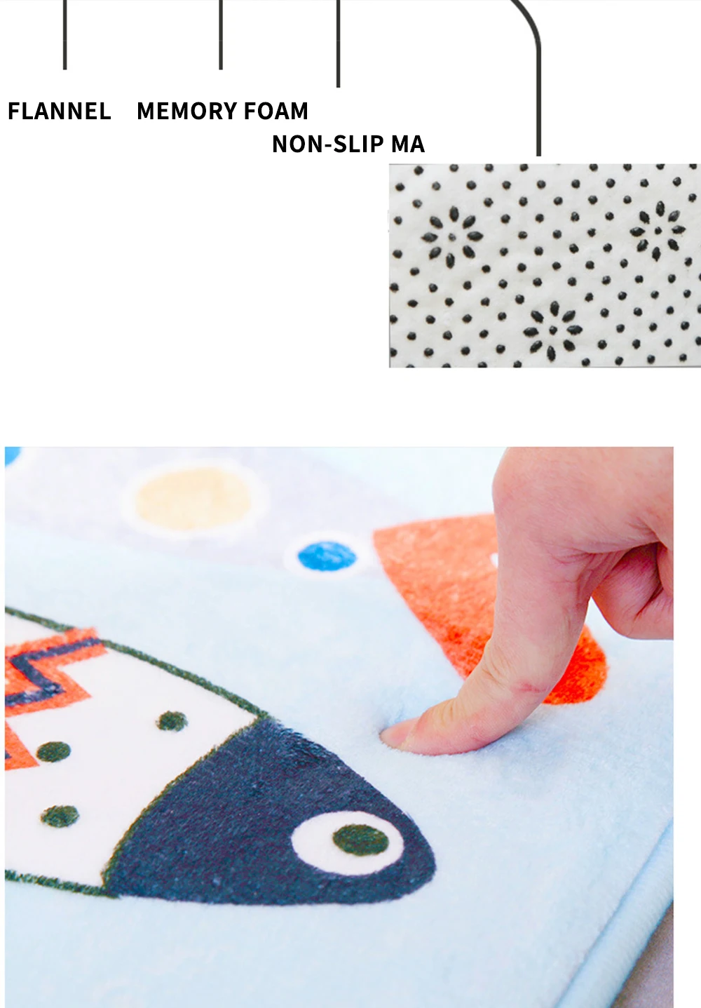 Мультяшный фланелевый дверной коврик Детский ковер для спальни кухонные