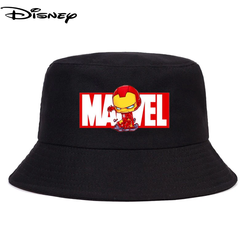 

Disney Marvel iron Man Bucket Hat Autumn UV Protection Cap Panama Outdoor Sun Street Headwear Cartoon Fisherman Cap